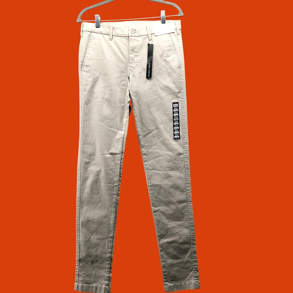 NWT Uniqlo Ultra Stretch Skinny Chino Pants Beige Mens Size 30x34 Basics
